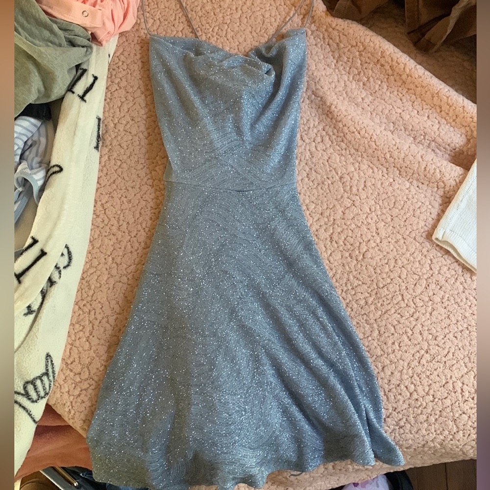 Dillards blue sparkly dress